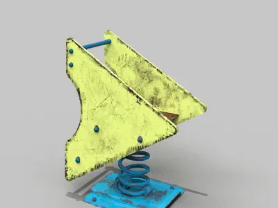 Old Spring Rider Low-poly 3D model