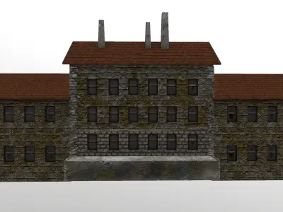  Medieval Academy Low-poly 3D model
