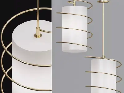 Carly 1 Light 14 75 in W Gold Leaf Pendant  3D model