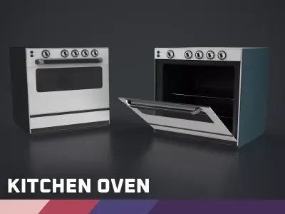 Kitchen Oven Low-poly 3D model