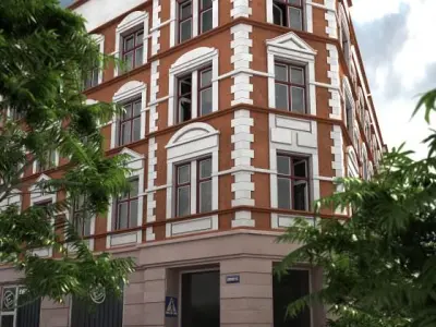 Corner English House With Red Details Archexteriors Vol 04 3D model