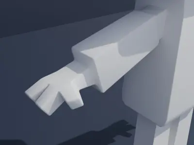 Simple Clean Low-Poly Robot Cute Character Low-poly 3D model