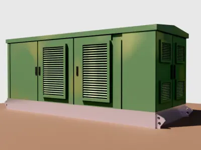 Urban Transformer Enclosure Low-poly 3D model