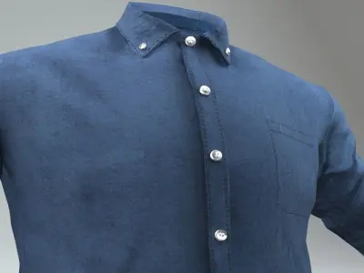Blue Shirt Low-poly 3D model
