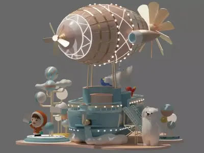 Cartoon Art decorations Holiday Decorations 3D model