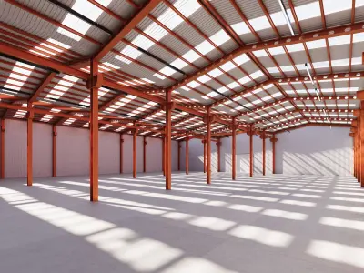 Industrial buildin with interior 2 3D model