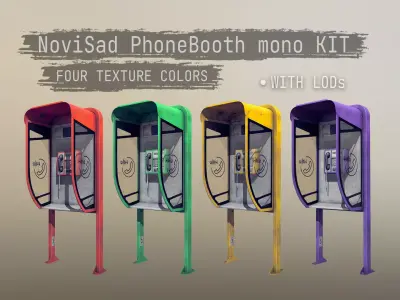 NoviSad PhoneBooth mono Low-poly 3D model