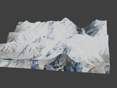Momhil Sar Mountain Low-poly 3D model