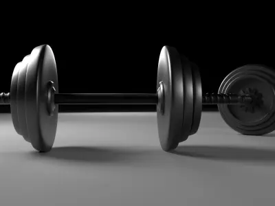 2 Dumbbell two dumbbells Low-poly 3D model