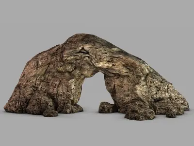 Cave entrance Low-poly 3D model