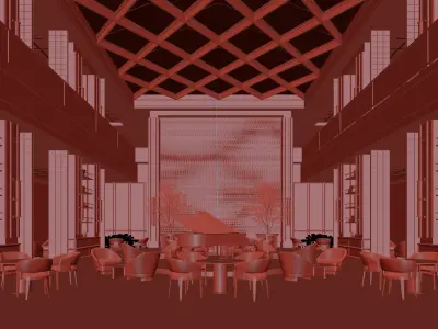   restaurant cafe  interior   3D model buy