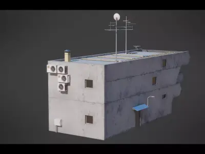 Dystopian Cyberpunk Building 5 Low-poly 3D model