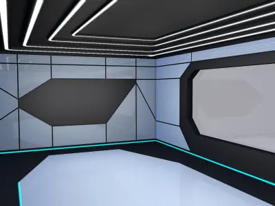 Sci Fi Room 3D model 6