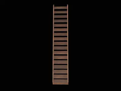 Ladder wooden Free low-poly 3D model
