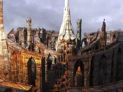 CHATEAU Fortress fantasy castle Garden arena 3D model