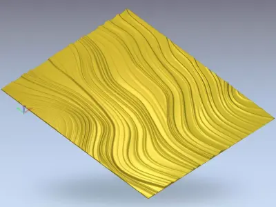 Modern Wave Decorative Relief Wall Decor Set STL Mural CNC 403 3D model