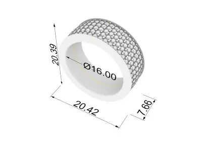 Radiant Pave Eternity Ring JDBCo 3D print model