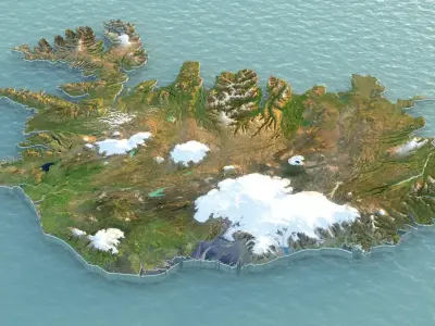 Iceland Terrain Country 3D model