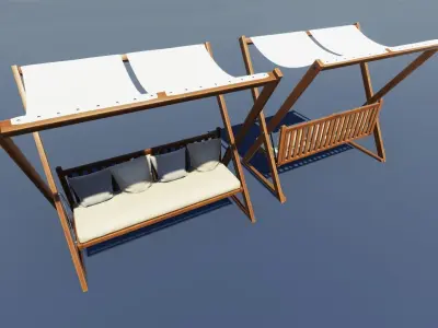 Outdoor Patio Furniture Low-poly 3D model