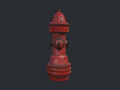 Fire Hydrant 3D prop Low-poly 3D model