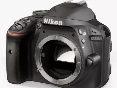 Nikon D3300 Body DSLR camera Low-poly 3D model