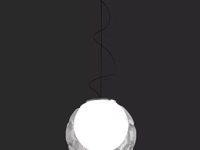 Elipse Collection pendant light with ball in middle 3D model