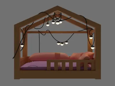 Toddler floor bed 3D model