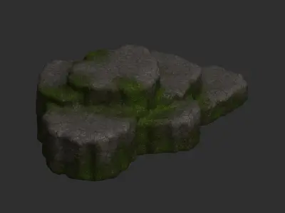 Cave Platform 4 - Moss 1 Low-poly 3D model