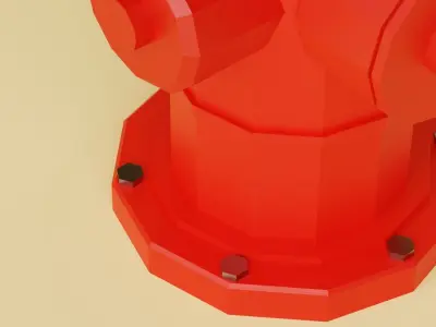 Low-Poly Fire Hydrant Game Asset Low-poly 3D model