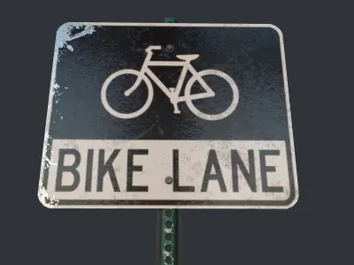 Traffic Sign Used Low-poly 3D model