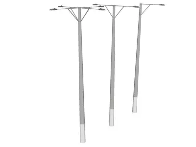 Concrete Lamp Post - Light Pole - Street Light - Group 05 3D model