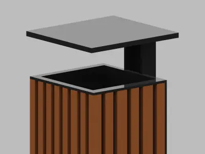 Modern Trash Can Low-poly 3D model