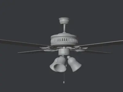 White ceiling fan 3D model