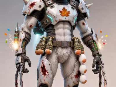 Conejo de Pascua guerrero 3D model