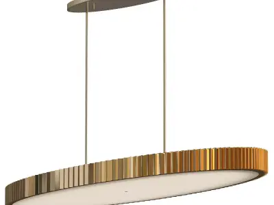 PARAMOUNT oval pendant light with gold finish 3D model