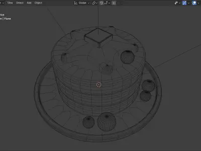 3D Blender Pancake Set Comes with Star Syrup and Pink Berries Free 3D model