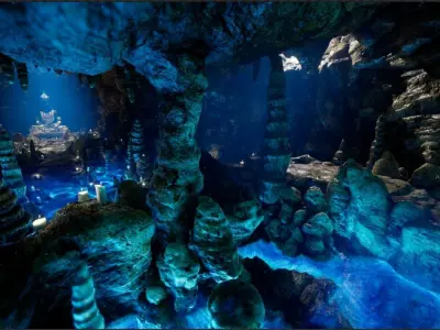 Ancient Modular Fantasy Cave - UE4 Low-poly 3D model