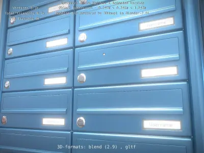 Apartment Block Mailbox 1 Animated Version Low-poly 3D model