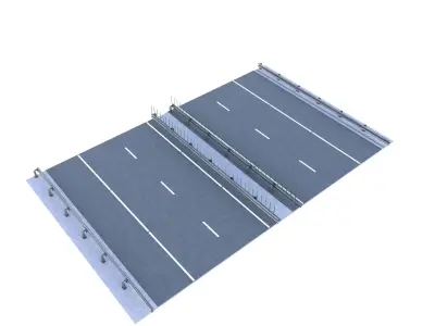 Tileable Freeway v1 Low-poly 3D model