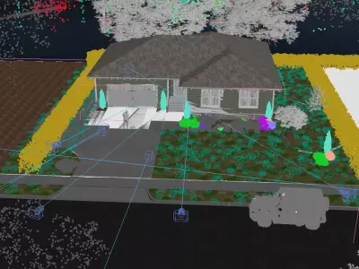 Cozy One-Story Tiny House Exterior 3D Scener 3D model