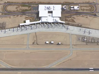 Dammam Airport Low-poly 3D model