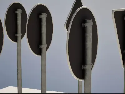 EU traffic signs Free low-poly 3D model