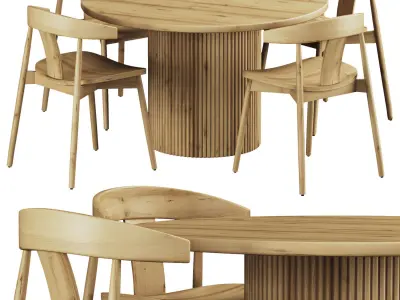 West Elm Wingate Table and Chair 3D model