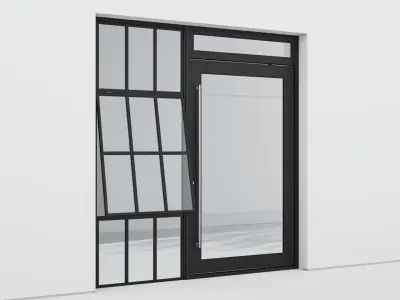 Aluminium door 317 3D model