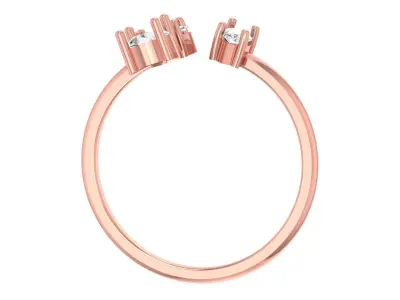 Three Stone Light Weight Band Ring 3D print model 2
