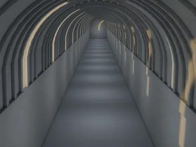Sci Fi Tunnel 3D model 4
