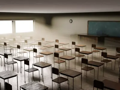 Classroom Low-poly 3D model