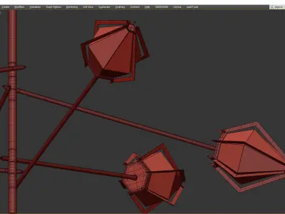 HARLOW Spoke Chandelier Gabriel Scot Low-poly 3D model