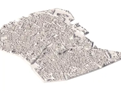 Madrid Centro - Detailed 3D City Model - LOD2 3D Printing Ready 3D model