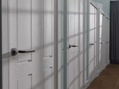 10 INTERIOR DOORS Low-poly 3D model